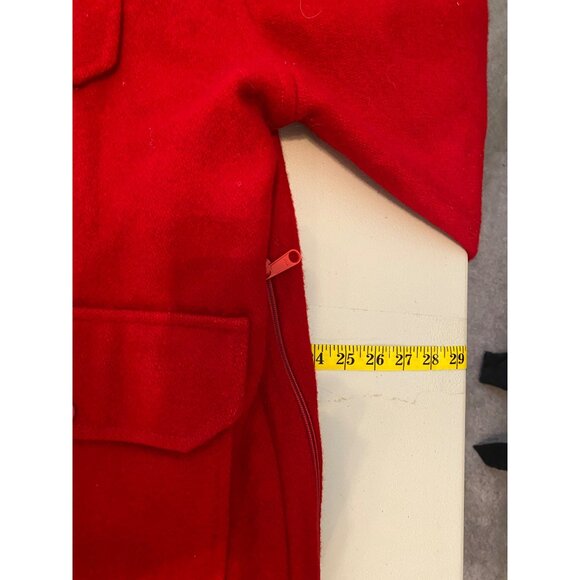 Vintage Johnson Woolen Mills Red Wool Jacket Size 44 USA Buttons 4 Pockets - Picture 11 of 12